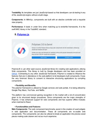 Top 10 Javascript Frameworks For Easy Web Development | PDF