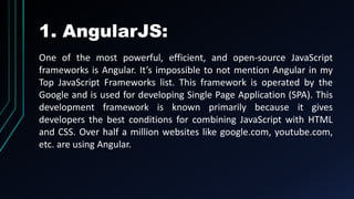 Javascript frameworks | PPT