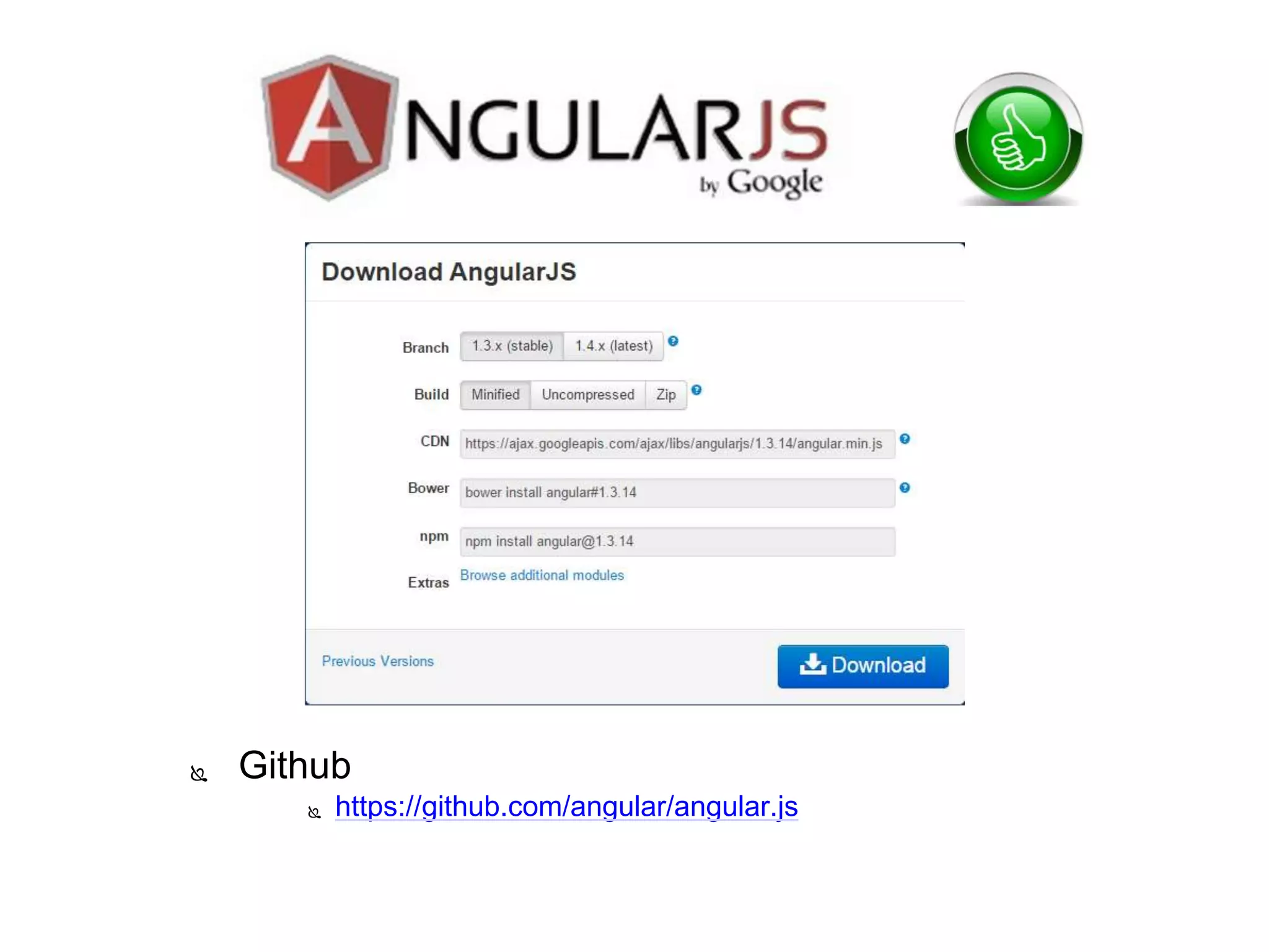  Github
 https://github.com/angular/angular.js
 