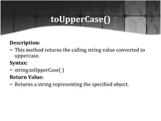 Javascript built in String Functions | PPT