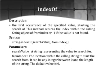 Javascript built in String Functions | PPT