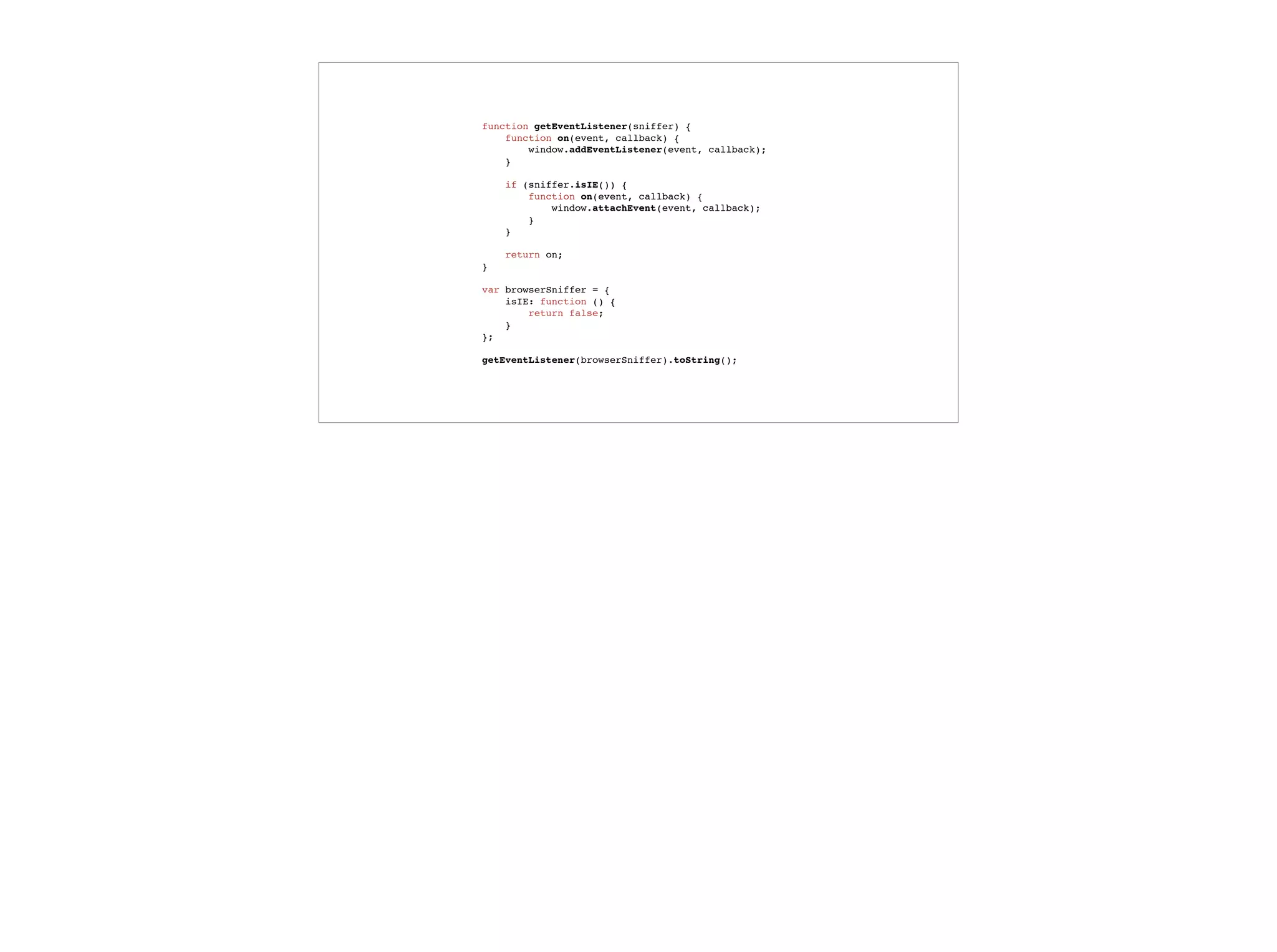 In a constructor function
this instanceof Circle;
// => true
function Circle(radius) {
this.radius = radius;
}
var myCircle = new Circle(42);
 