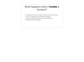 Declaration and Hoisting
function concat() {
return " ".join(to_array(arguments));
function to_array(args) {
var words = [];
for (var i = 0; i < args.length; i++) {
words.push(args[i]);
}
return words;
}
}
function concat() {
function to_array(args) {
var words = [],
i;
for (i = 0; i < args.length; i++) {
words.push(args[i]);
}
return words;
}
return " ".join(to_array(arguments));
}
 