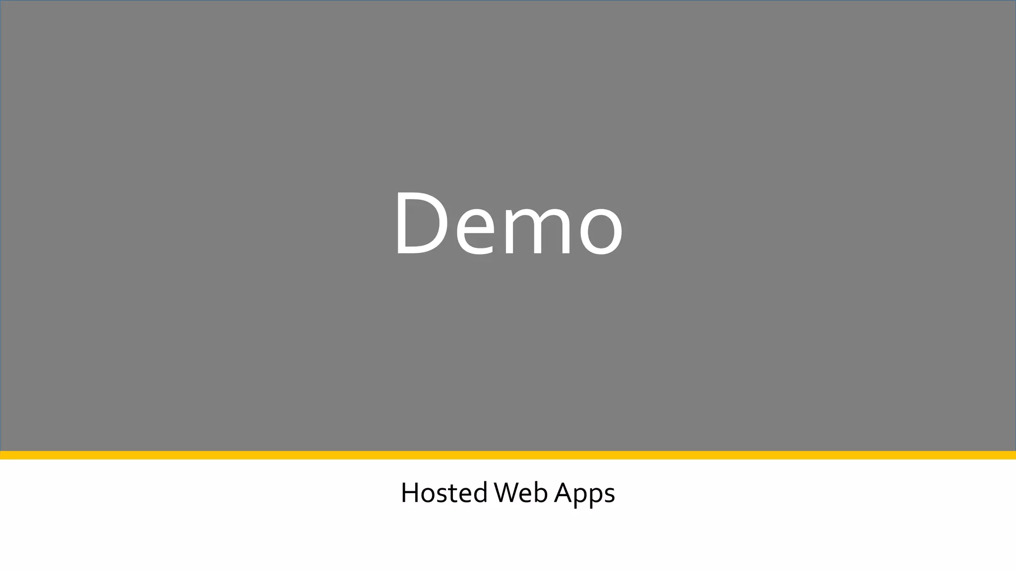 Demo HostedWeb Apps 