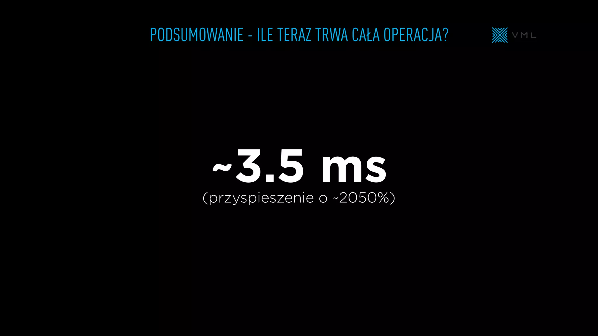 PODSUMOWANIE - ILE TERAZ TRWA CAŁA OPERACJA?
~3.5 ms(przyspieszenie o ~2050%)
 