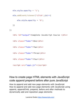 JavaScript Lessons 2023 | PDF