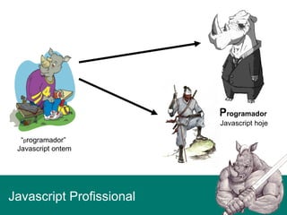 Javascript Profissional
“programador”
Javascript ontem
Programador
Javascript hoje
 