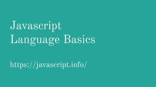 Javascript level 1 | PPT
