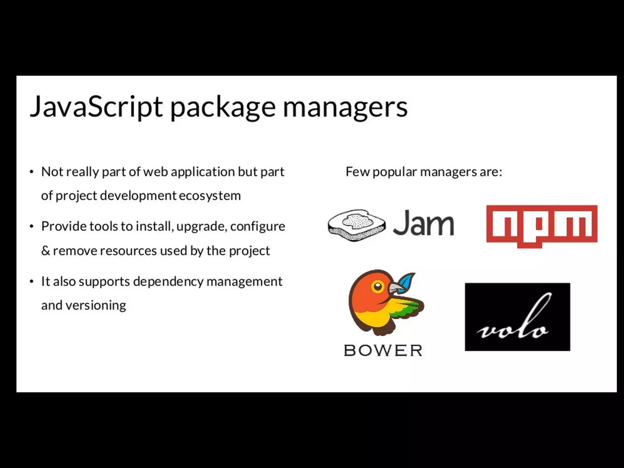 Compare Javascript libraries in Front End Stack