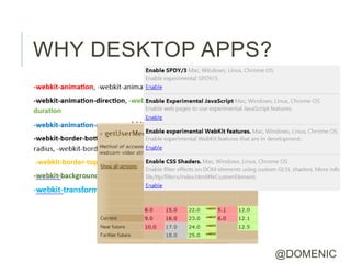 WHY DESKTOP APPS?




                    @DOMENIC
 