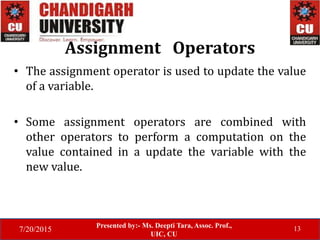 Javascript operators | PPTX | Web Development | Internet