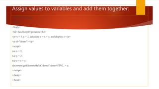 JavaScript Operators | PPT