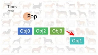 Tipos
Arrays
Obj0
Obj1
Obj2 Obj3
Pop
 