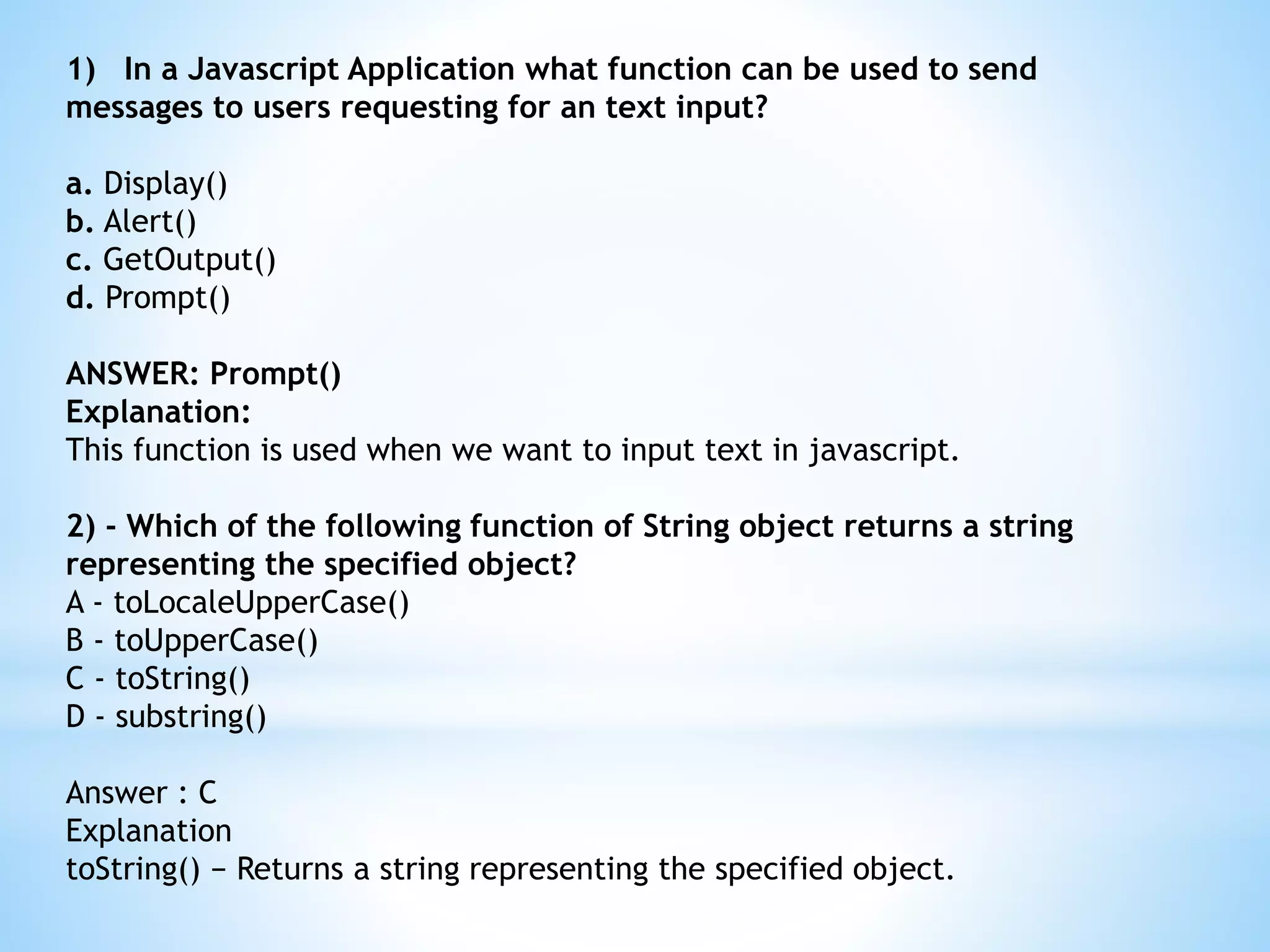 Javascript MCQ | PPT