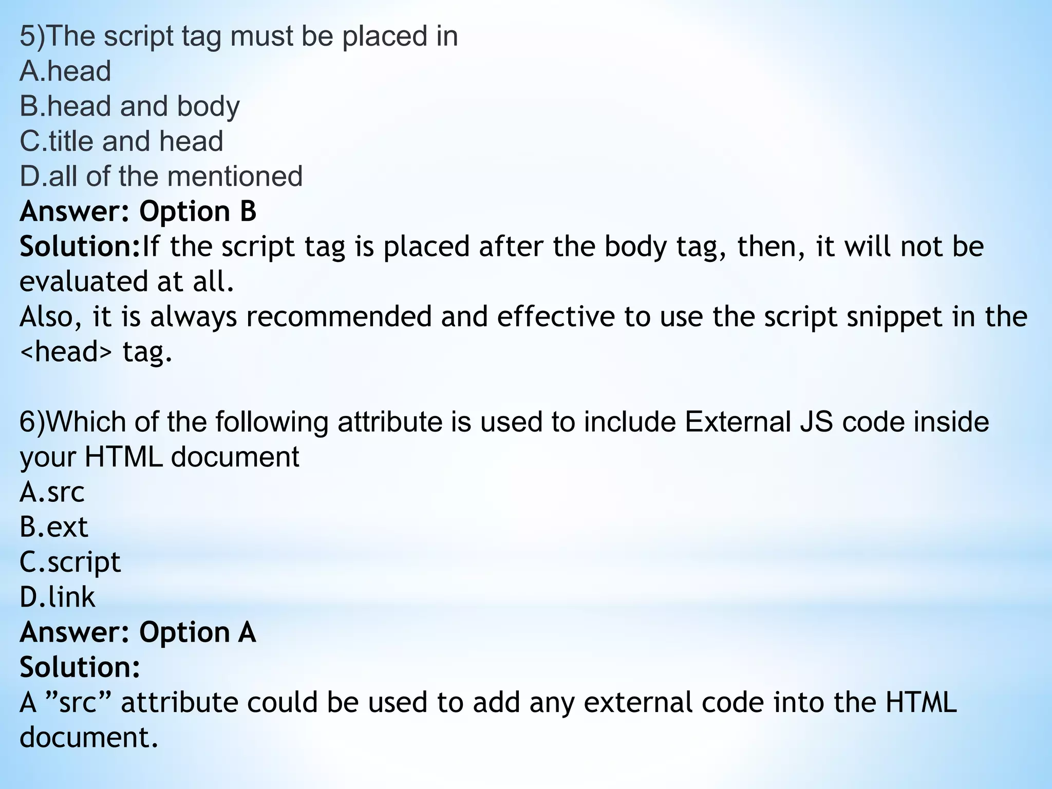 Javascript MCQ | PPT