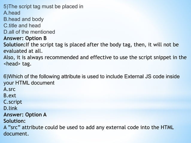 Javascript MCQ | PPT