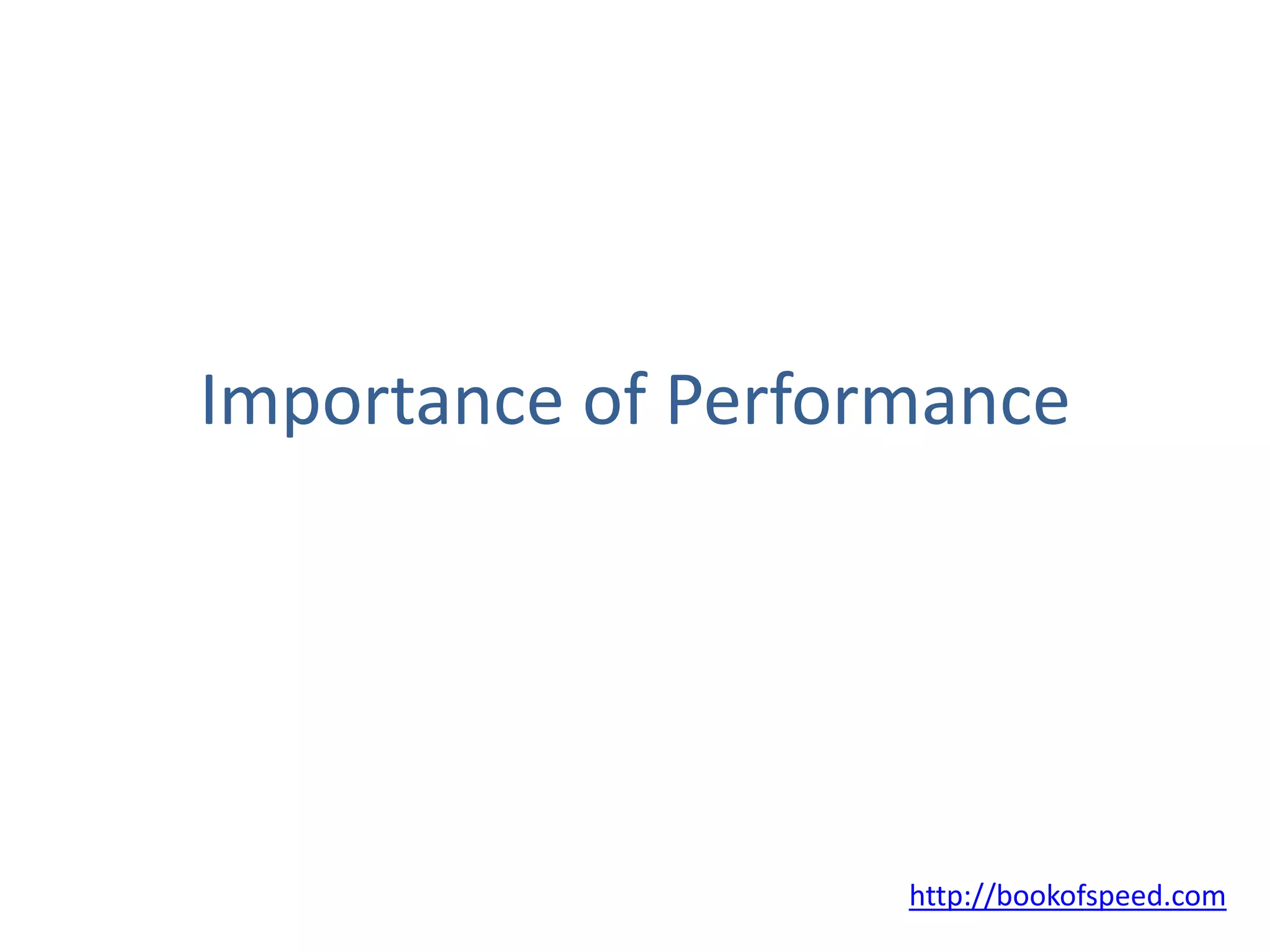 Importance of Performance




                    http://bookofspeed.com
 