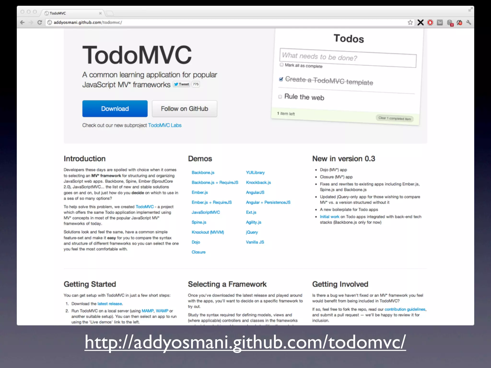 http://addyosmani.github.com/todomvc/
 