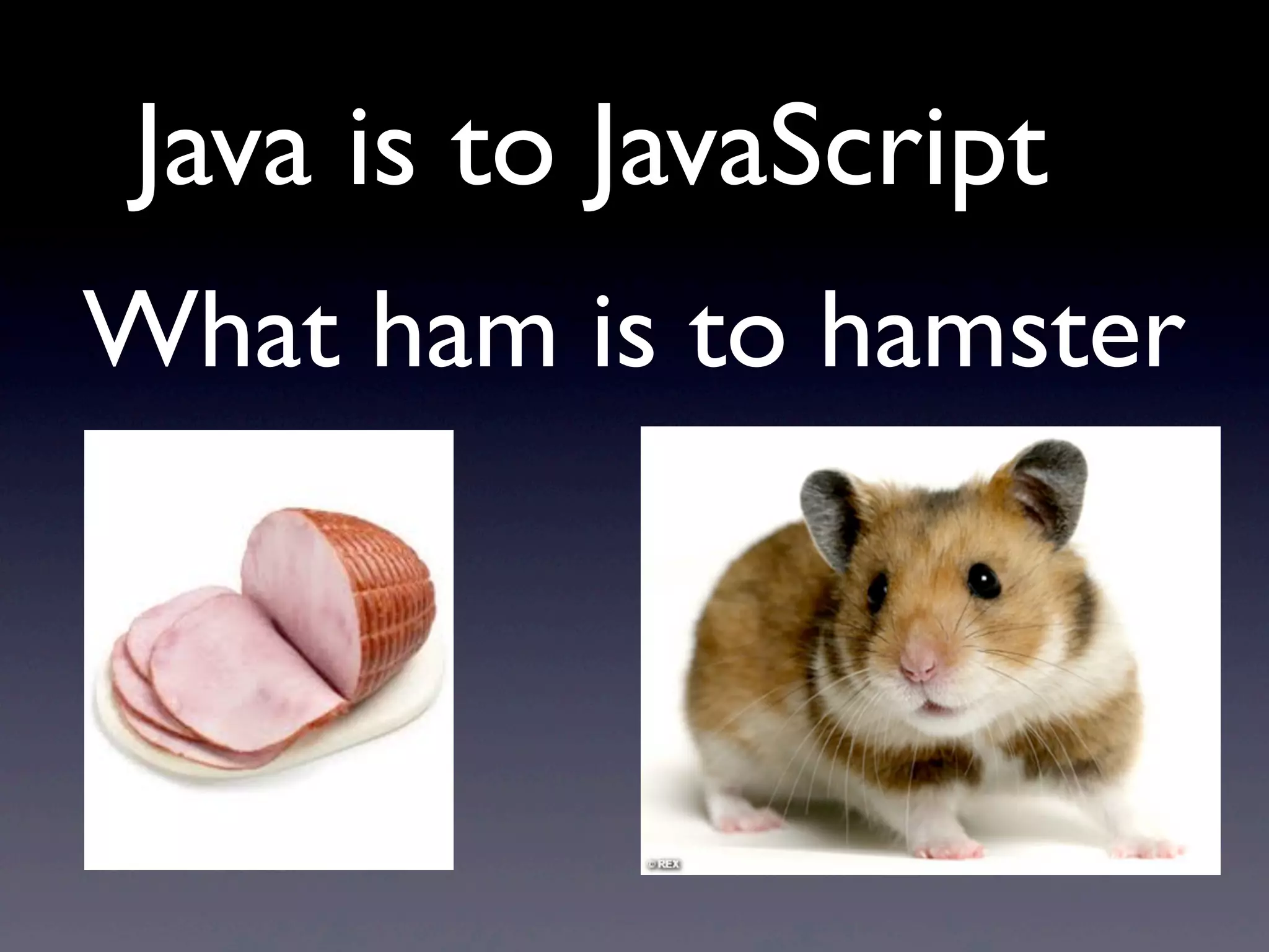 Java is to JavaScript
What ham is to hamster
 