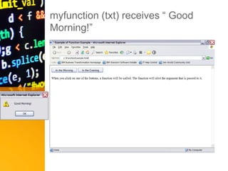 myfunction (txt) receives “ Good
Morning!”
 