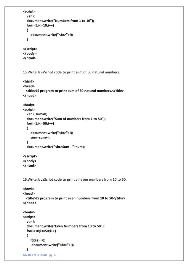 JAVASCRIPT PROGRAM.pdf | Programming Languages | Computing
