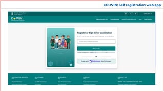 CO-WIN: Self registration web app
 