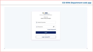 CO-WIN: Department web app
 