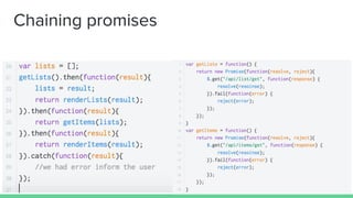 Chaining promises
 