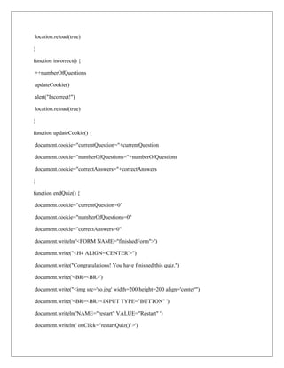 Javascript quiz | PDF