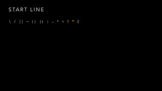 START LINE 
 / [] - {} () | . * + ? ^ $ 
 