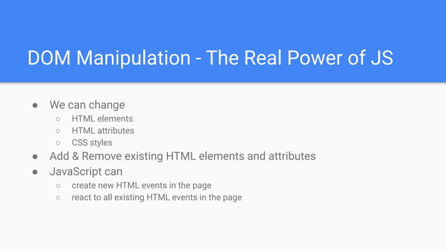 JavaScript Roadmap - DOM Manipulation | PPT | Free Download