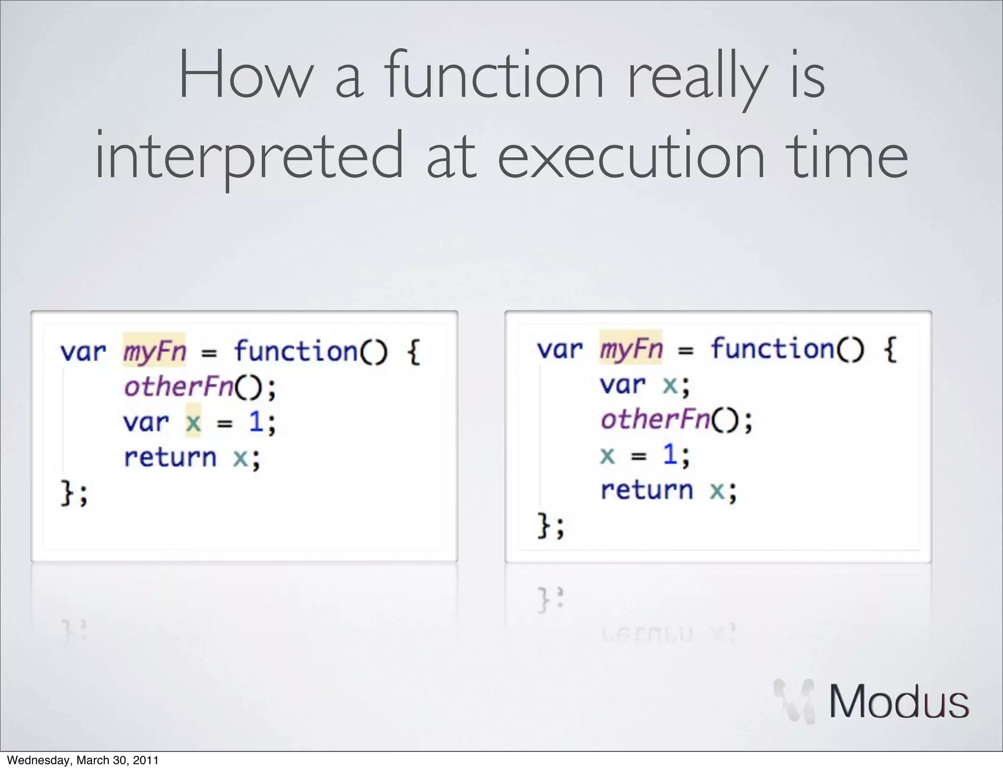 How a function really is
              interpreted at execution time




Wednesday, March 30, 2011
 