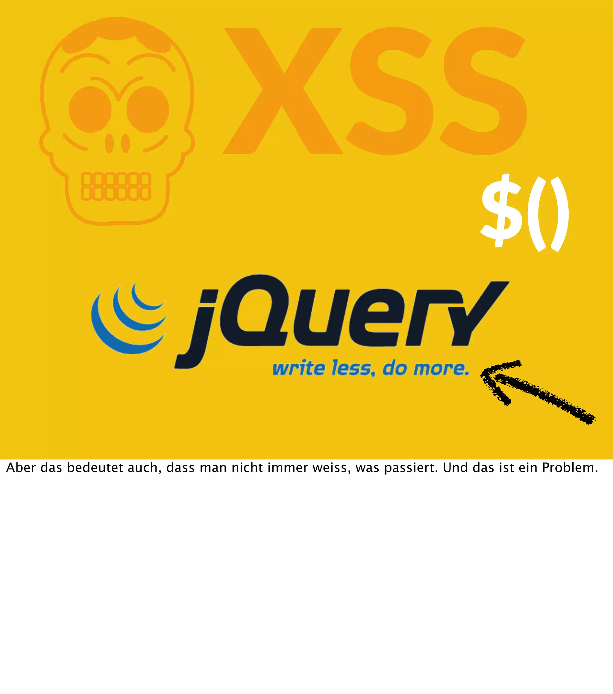K XSS $() Aber das bedeutet auch, dass man nicht immer weiss, was passiert. Und das ist ein Problem. 