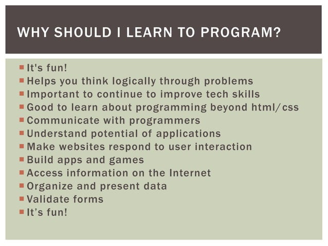 Intro to Programming for Communicators - Intro Slides | PPT
