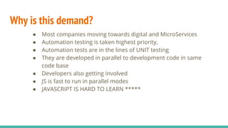 Javascript test automation demo | PPT