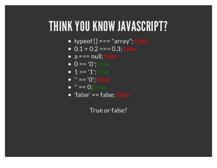 Javascript: the important bits