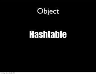 Object


                            Hashtable


Tuesday, November 9, 2010
 