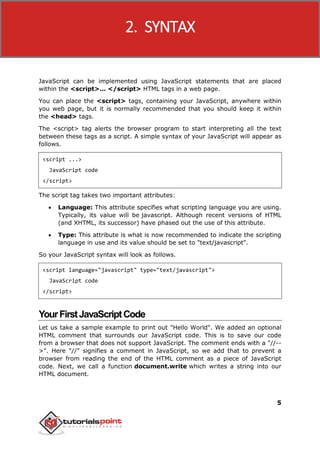 Javascript tutorial | PDF