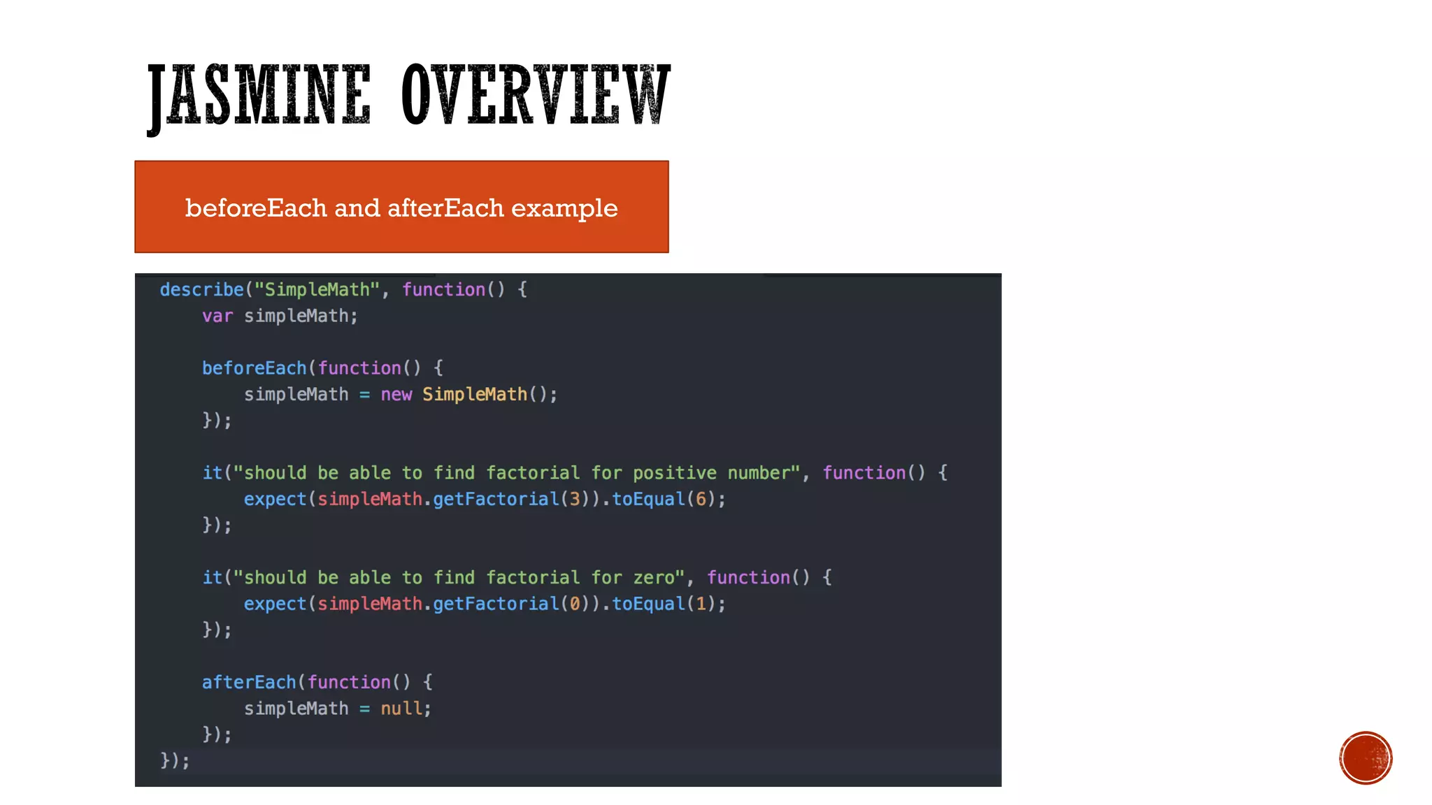 beforeEach and afterEach example 