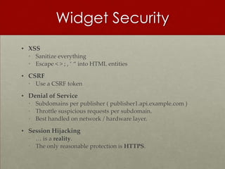 External JavaScript Widget Development Best Practices | PPT