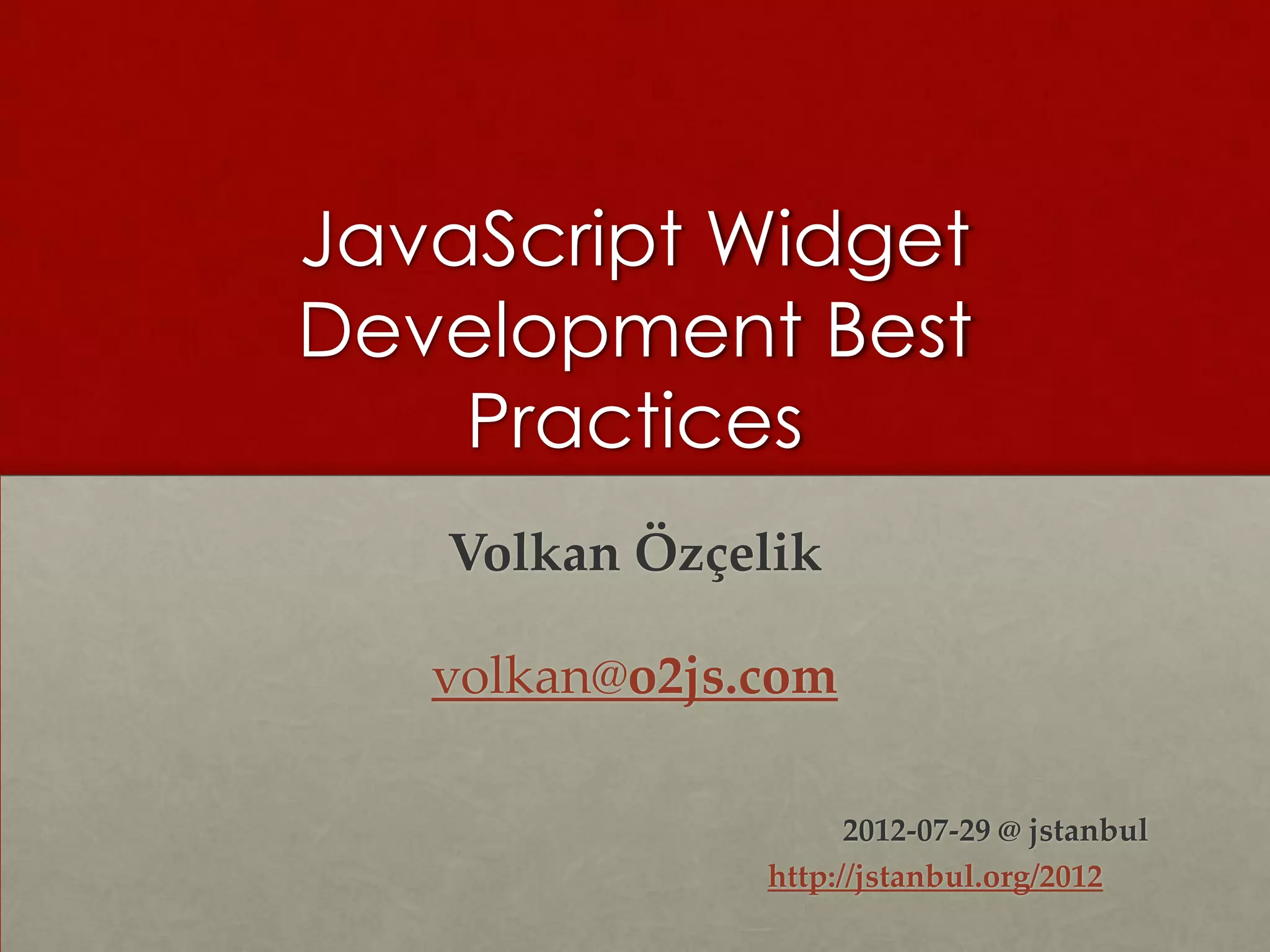 External JavaScript Widget Development Best Practices (updated) (v.1.1 ...