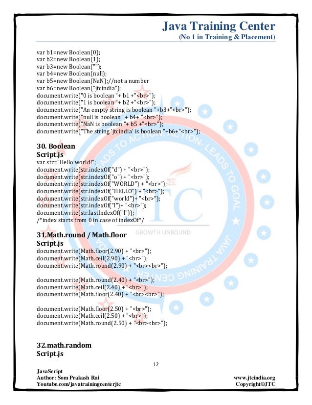 Java Script Examples By Som