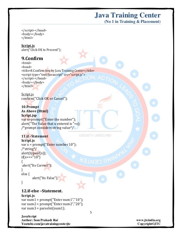 Java Script Examples By Som
