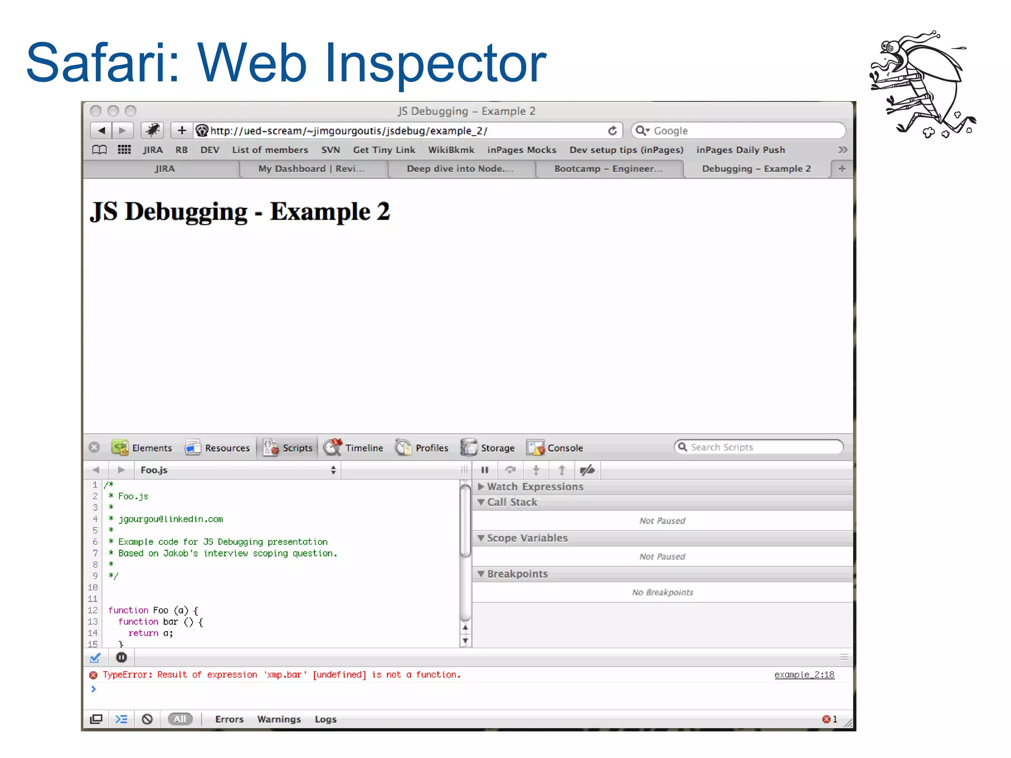 Safari: Web Inspector
 