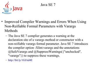 Java se 7 new language features | PDF