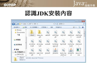認識JDK安裝內容
 