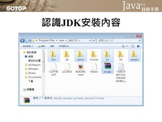 認識JDK安裝內容
 