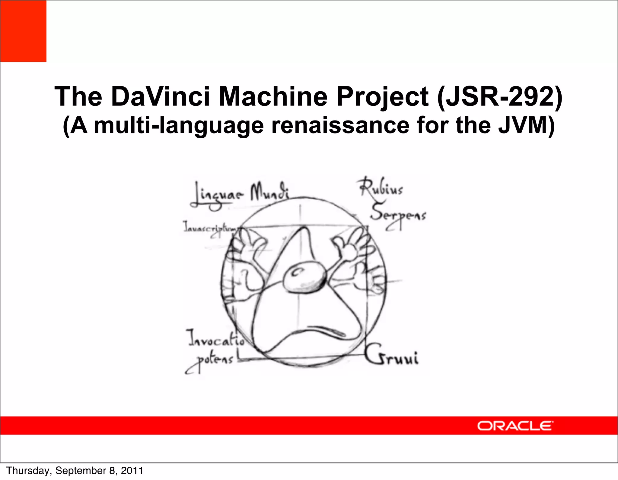 The DaVinci Machine Project (JSR-292)
           (A multi-language renaissance for the JVM)




                              Better




                                                        47
Thursday, September 8, 2011
 