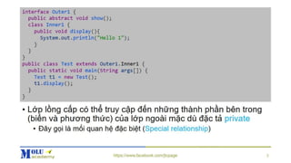 Java SE Advance Chapter3: Nested Class | PPT