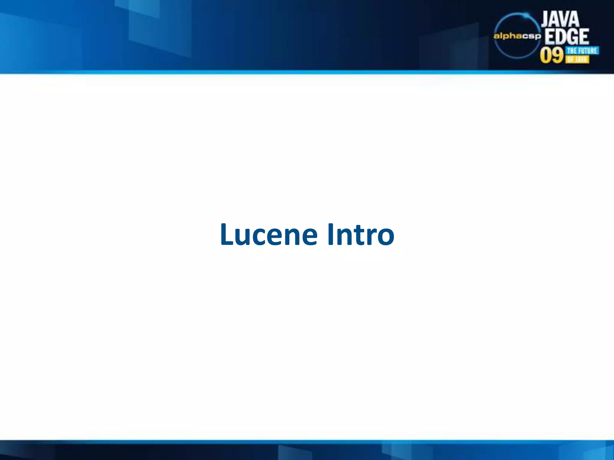Lucene Intro